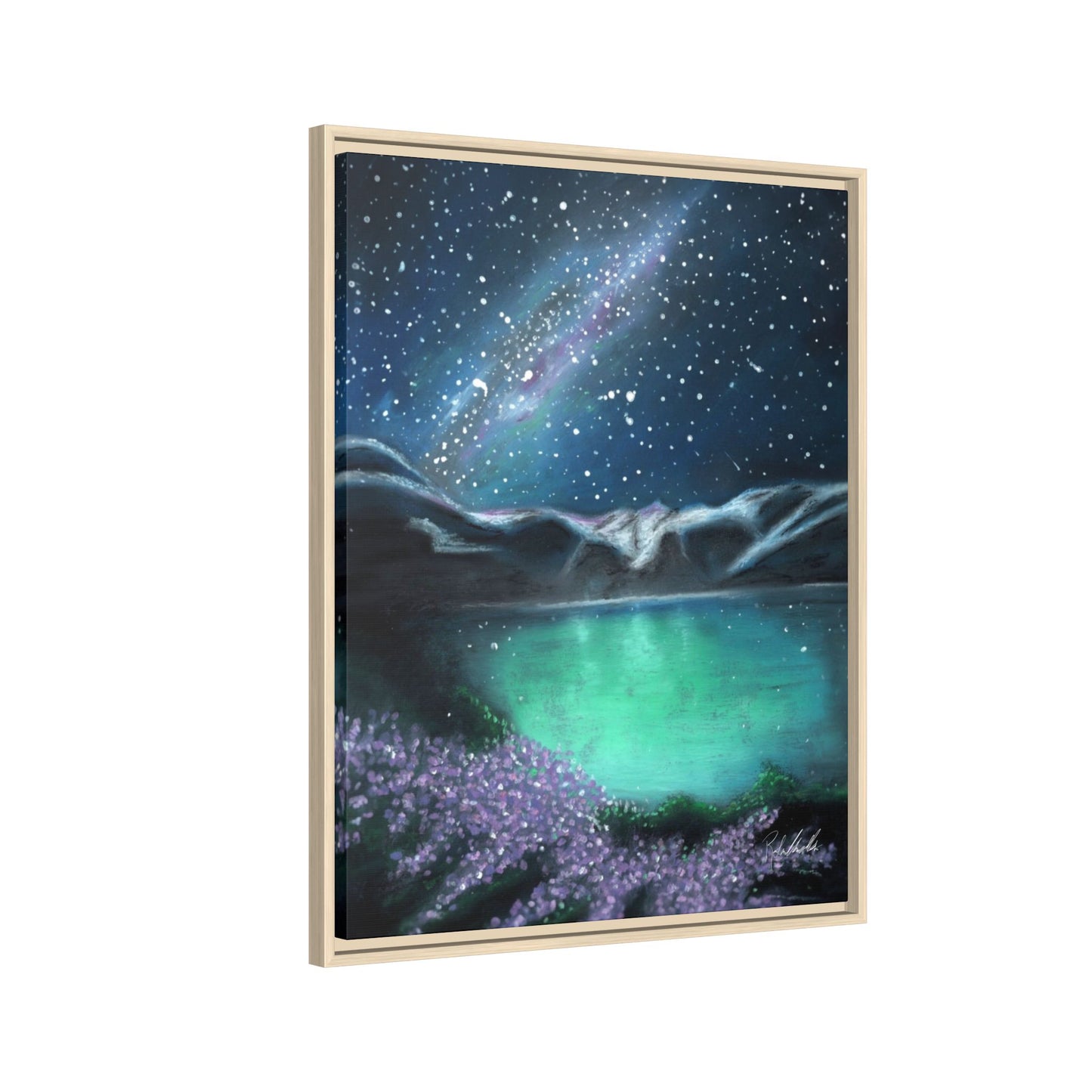 Night Sky over Spring Lake Framed Wall Art