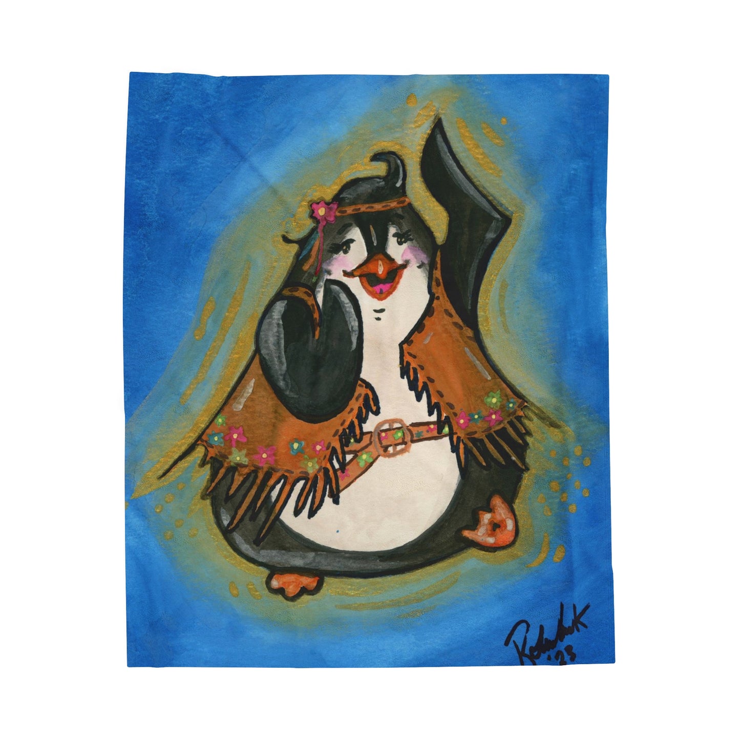 Penguins Velveteen Plush Blanket