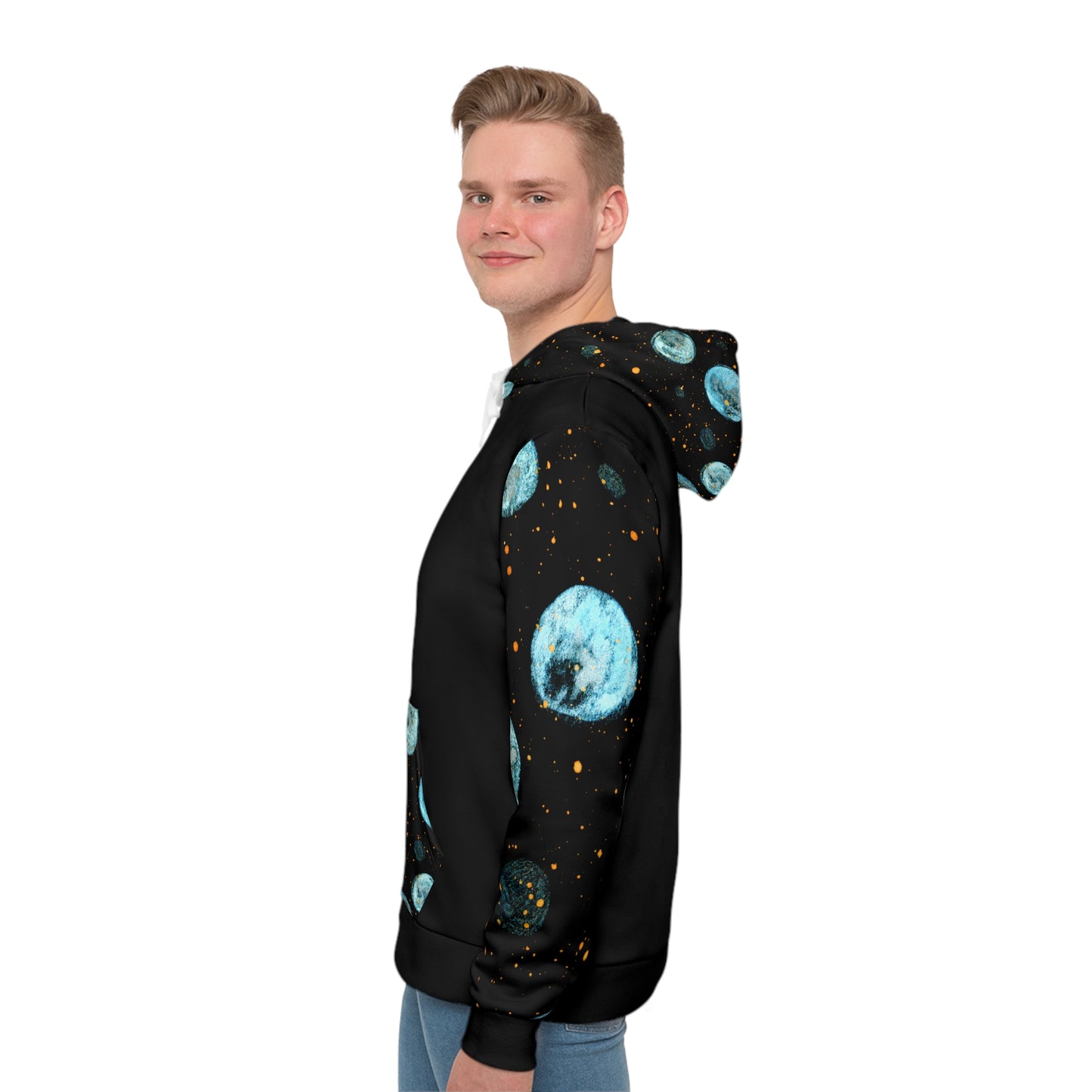 Little Blue Planets Galaxy Unisex Fashion Hoodie (AOP)