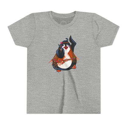 Kids Dancing Penguin Tee — Cute 60s Retro Penguin Graphic Youth T‑Shirt