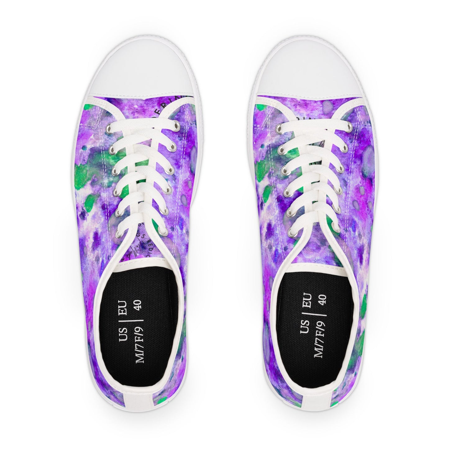 Purple Tie-Dye Low Top Sneakers — Women's Casual Canvas Shoes