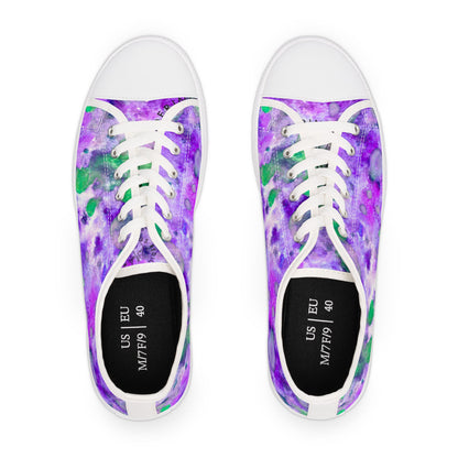 Purple Tie-Dye Low Top Sneakers — Women's Casual Canvas Shoes