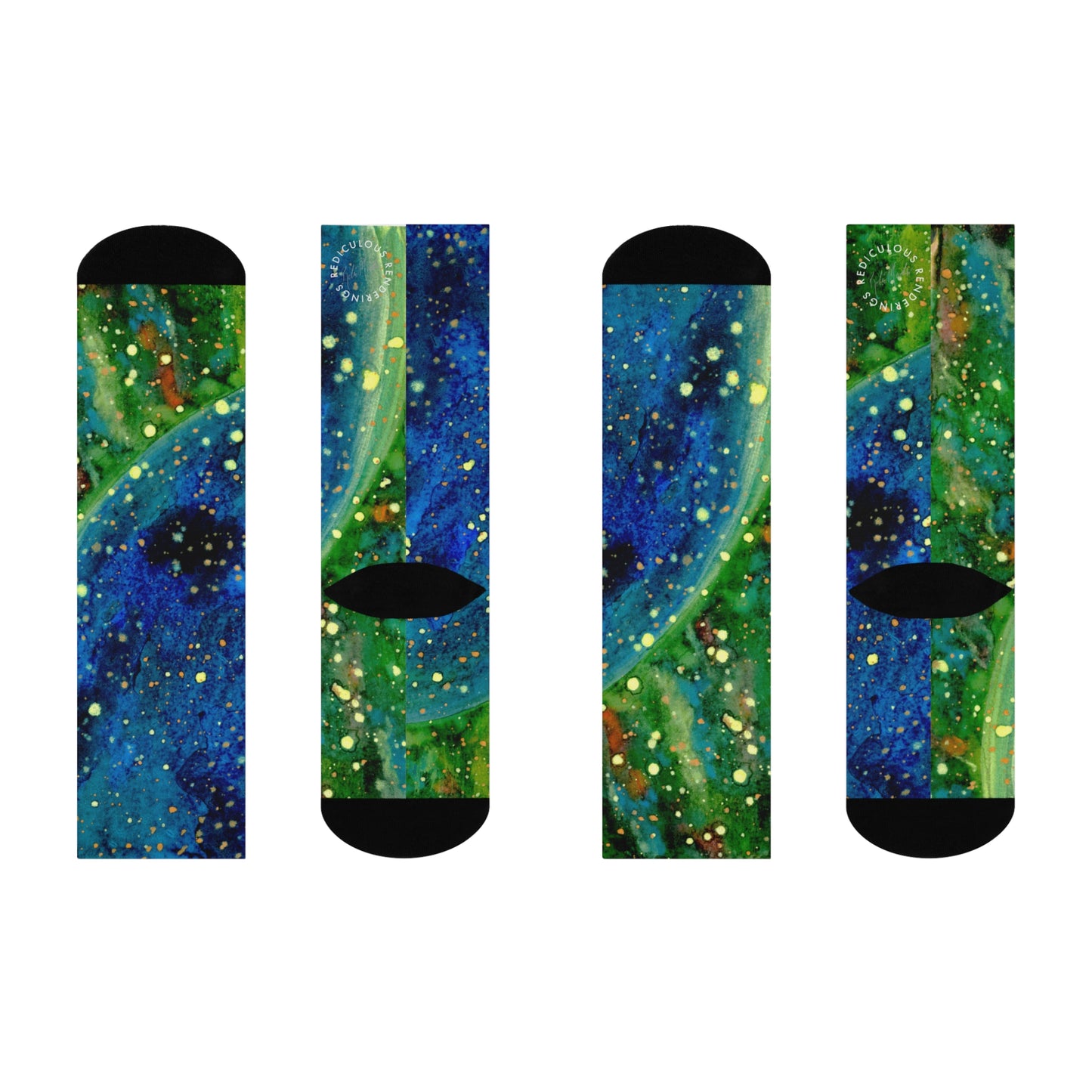 Blue Planet Galaxy Cushioned Crew Socks