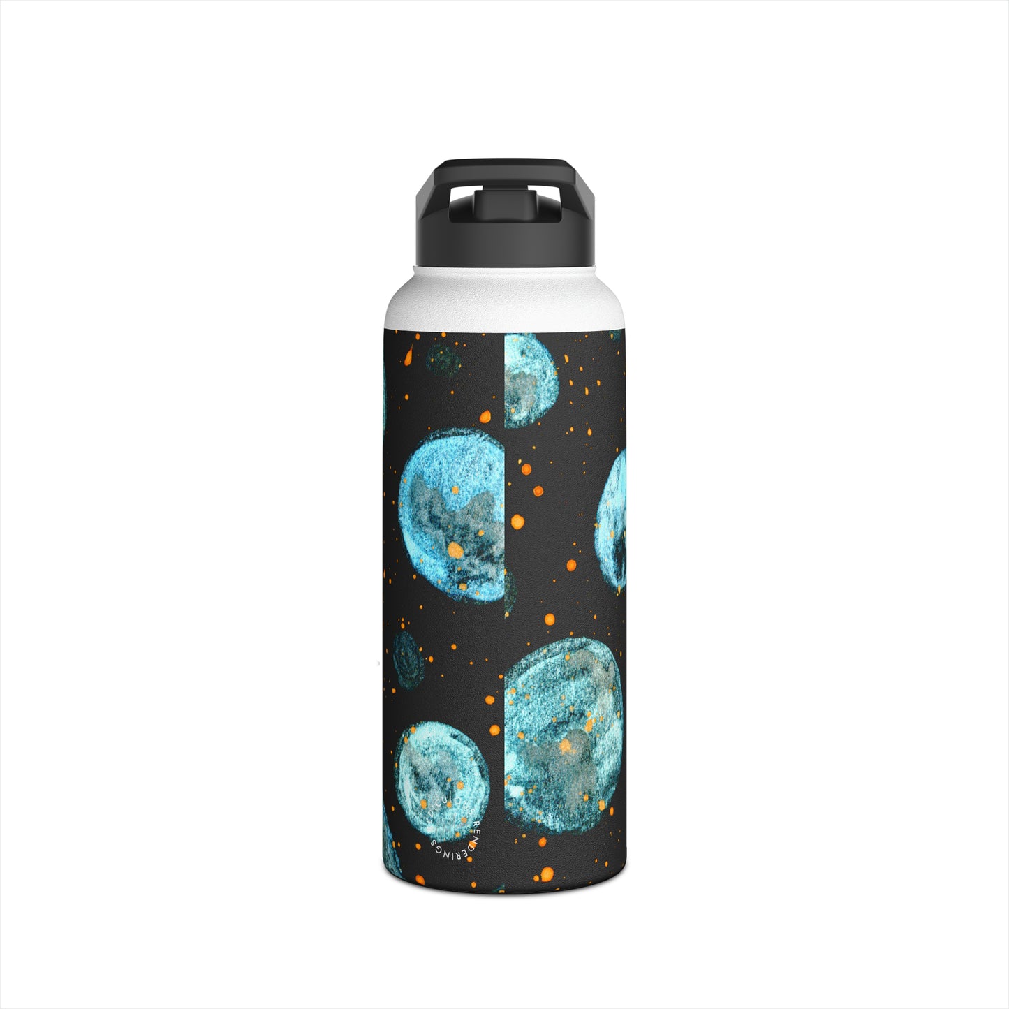 Little Blue Planets Galaxy Stainless Steel Water Bottle, Standard Lid