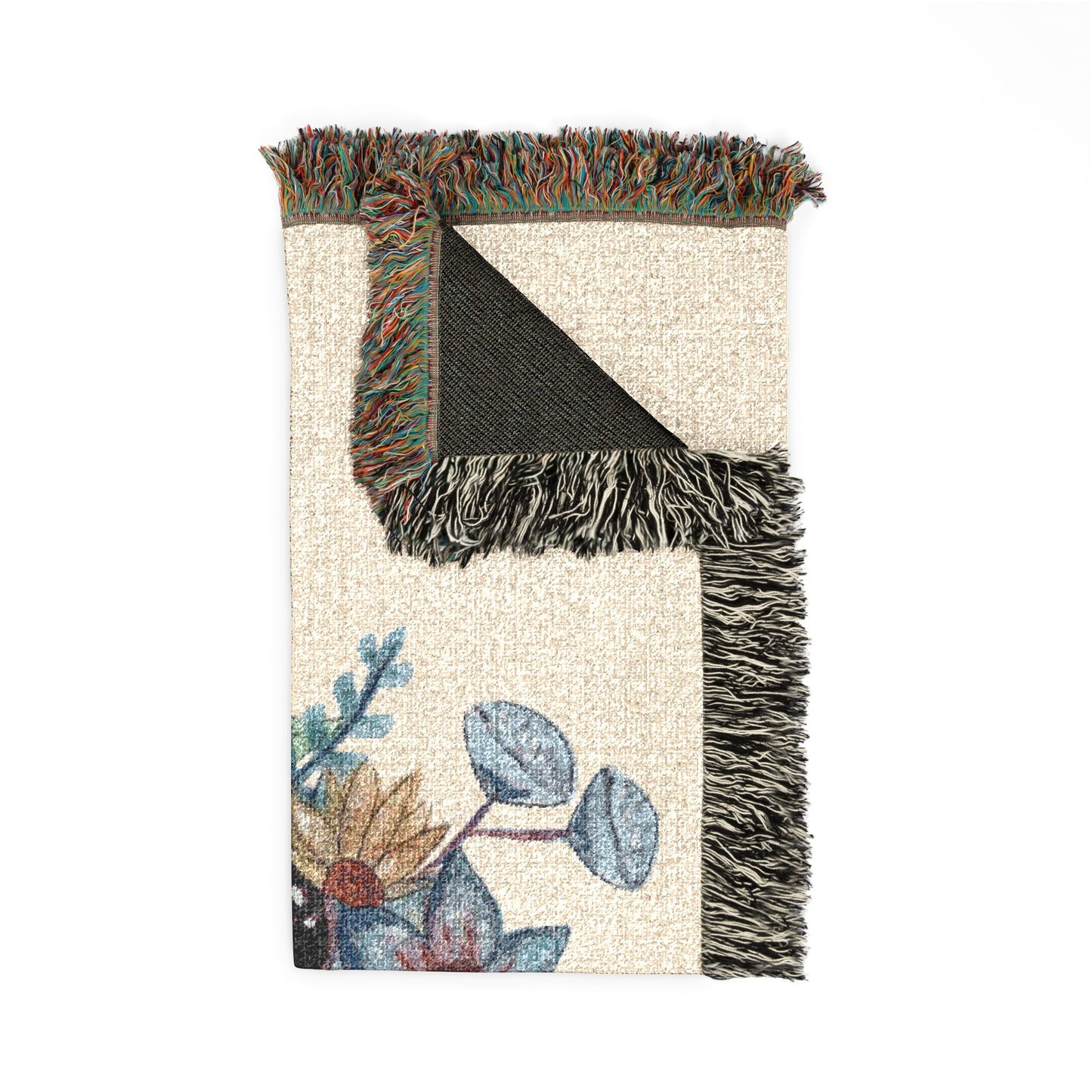 Frog Floral Woven Blanket