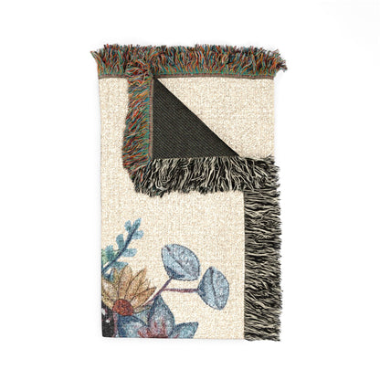 Frog Floral Woven Blanket