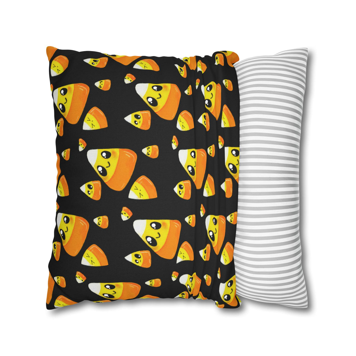 Cute Candy Corn Pattern Pillowcase — Halloween Decorative Throw Pillow Cover