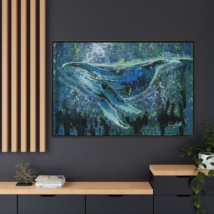 Watercolor Whale Framed Wall Art
