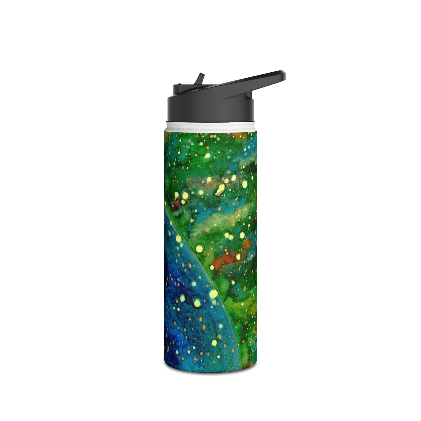 Blue Planet Galaxy Stainless Steel Water Bottle, Standard Lid