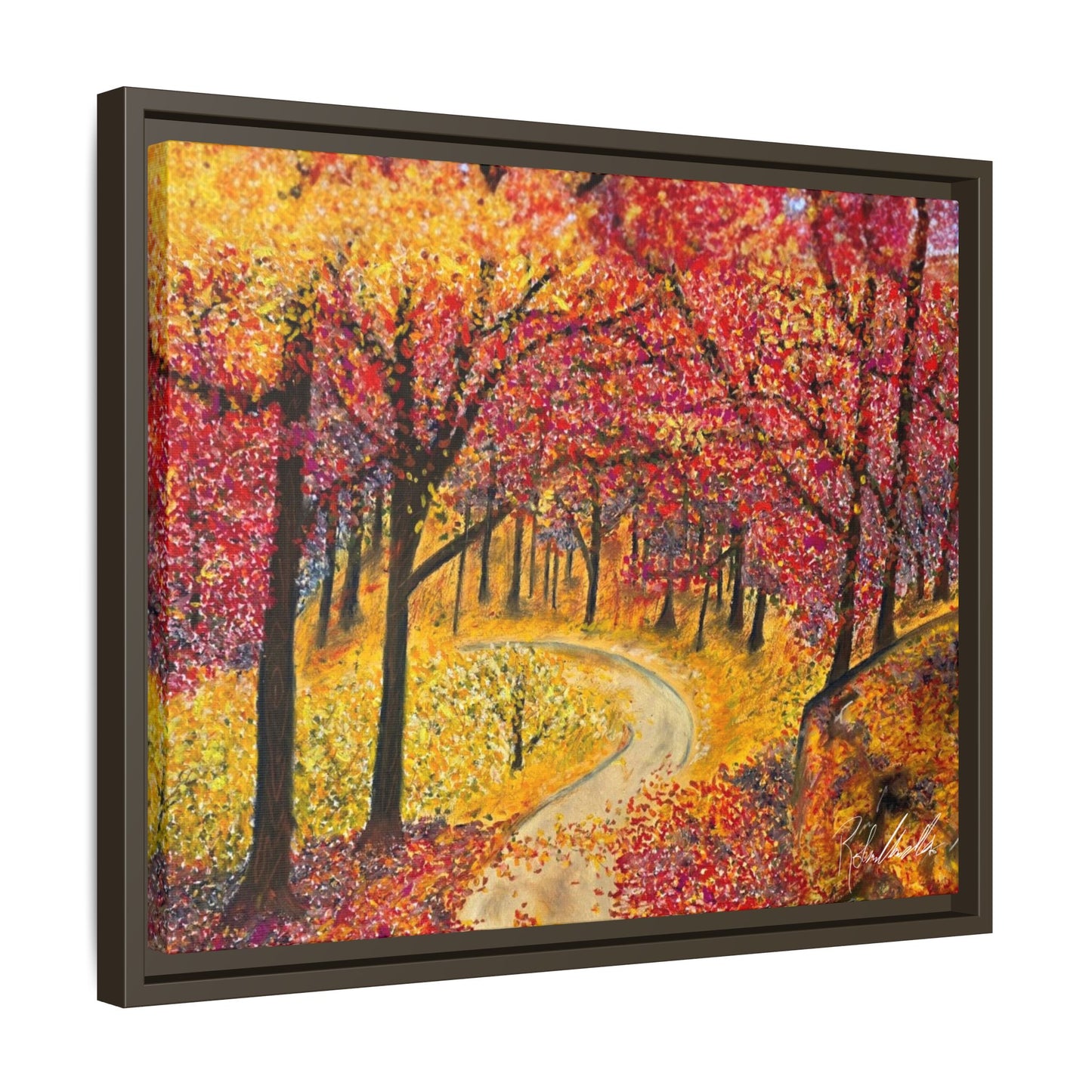 Vibrant Fall Forest Framed Wall Art