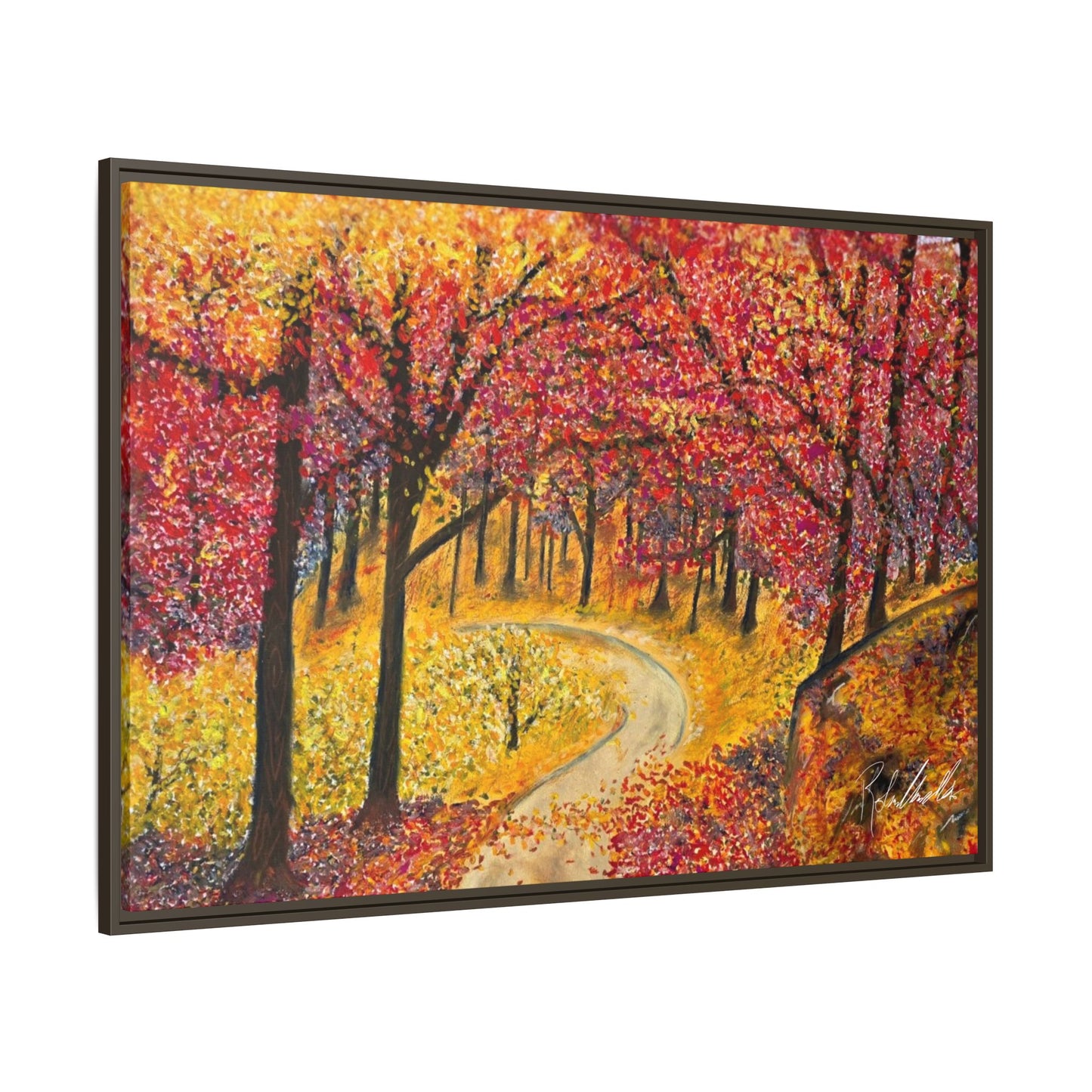 Vibrant Fall Forest Framed Wall Art