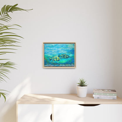 Framed Matte Canvas - Underwater Fish Scene