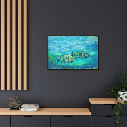 Framed Matte Canvas - Underwater Fish Scene