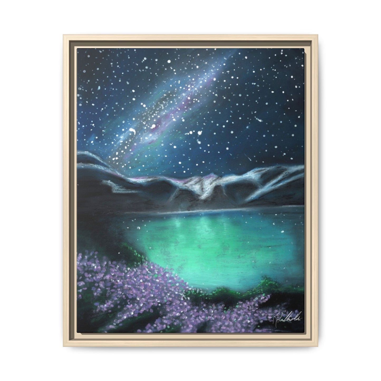 Night Sky over Spring Lake Framed Wall Art