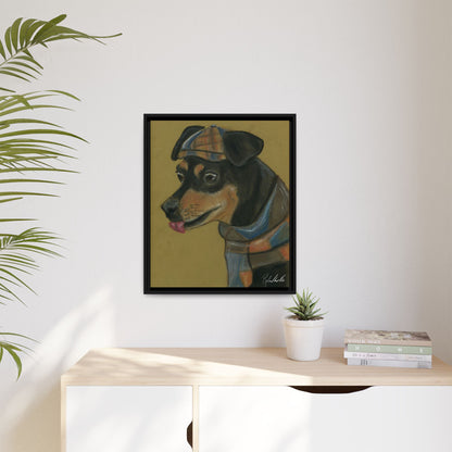 Small Chihuahua Dog in Hat Framed Wall Art