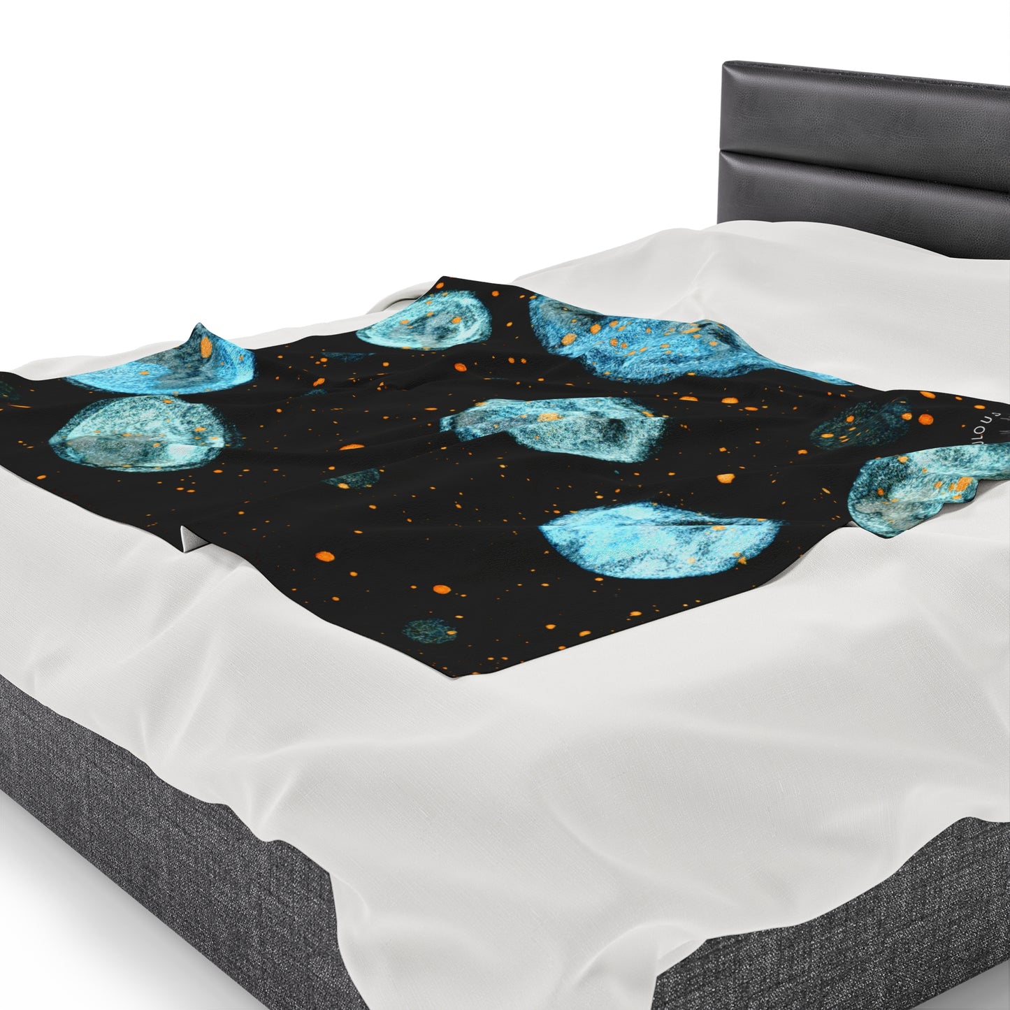 Little Blue Planets Galaxy Velveteen Plush Blanket