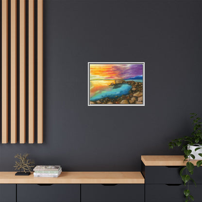 Sunset Ocean Beach Framed Wall Art