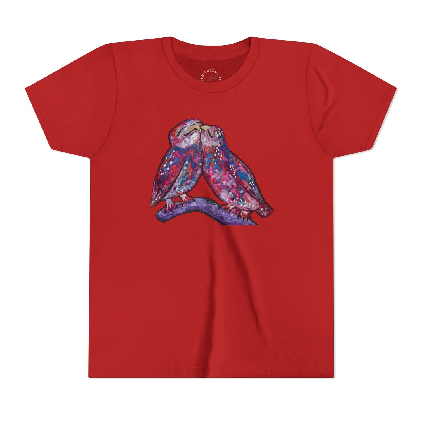 Youth Tee – Watercolor Lovebirds Graphic