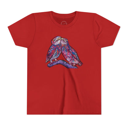 Youth Tee – Watercolor Lovebirds Graphic