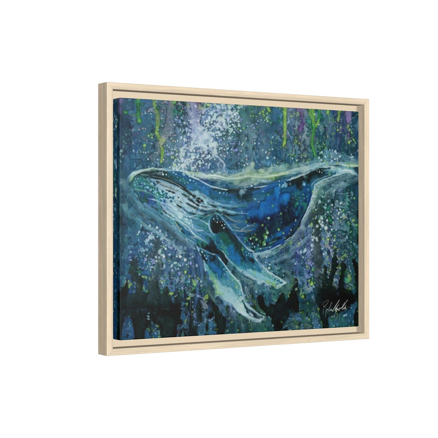 Watercolor Whale Framed Wall Art