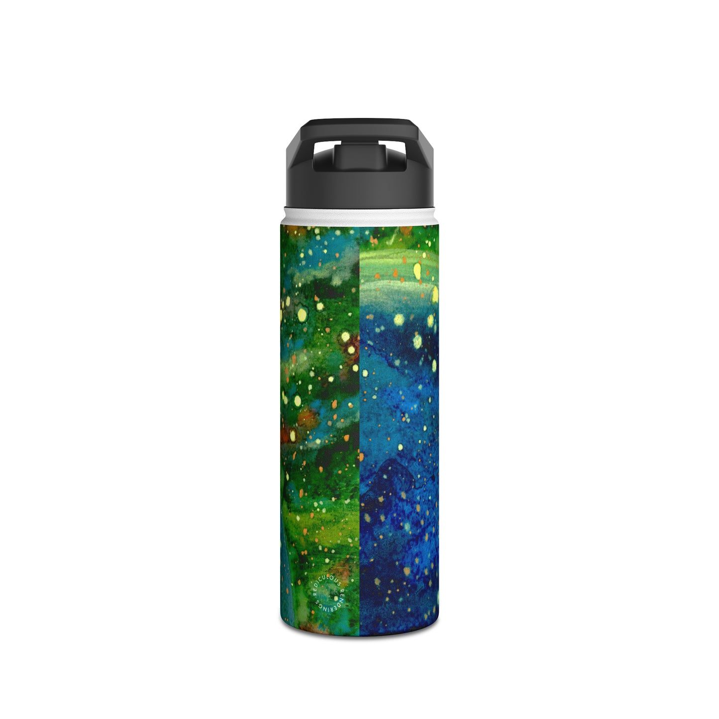 Blue Planet Galaxy Stainless Steel Water Bottle, Standard Lid