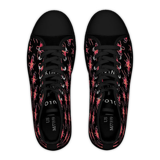 High Top Sneakers — Red Octopus Pattern Women’s Canvas Shoes