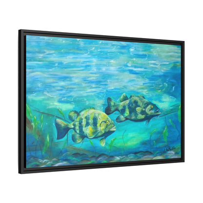 Framed Matte Canvas - Underwater Fish Scene