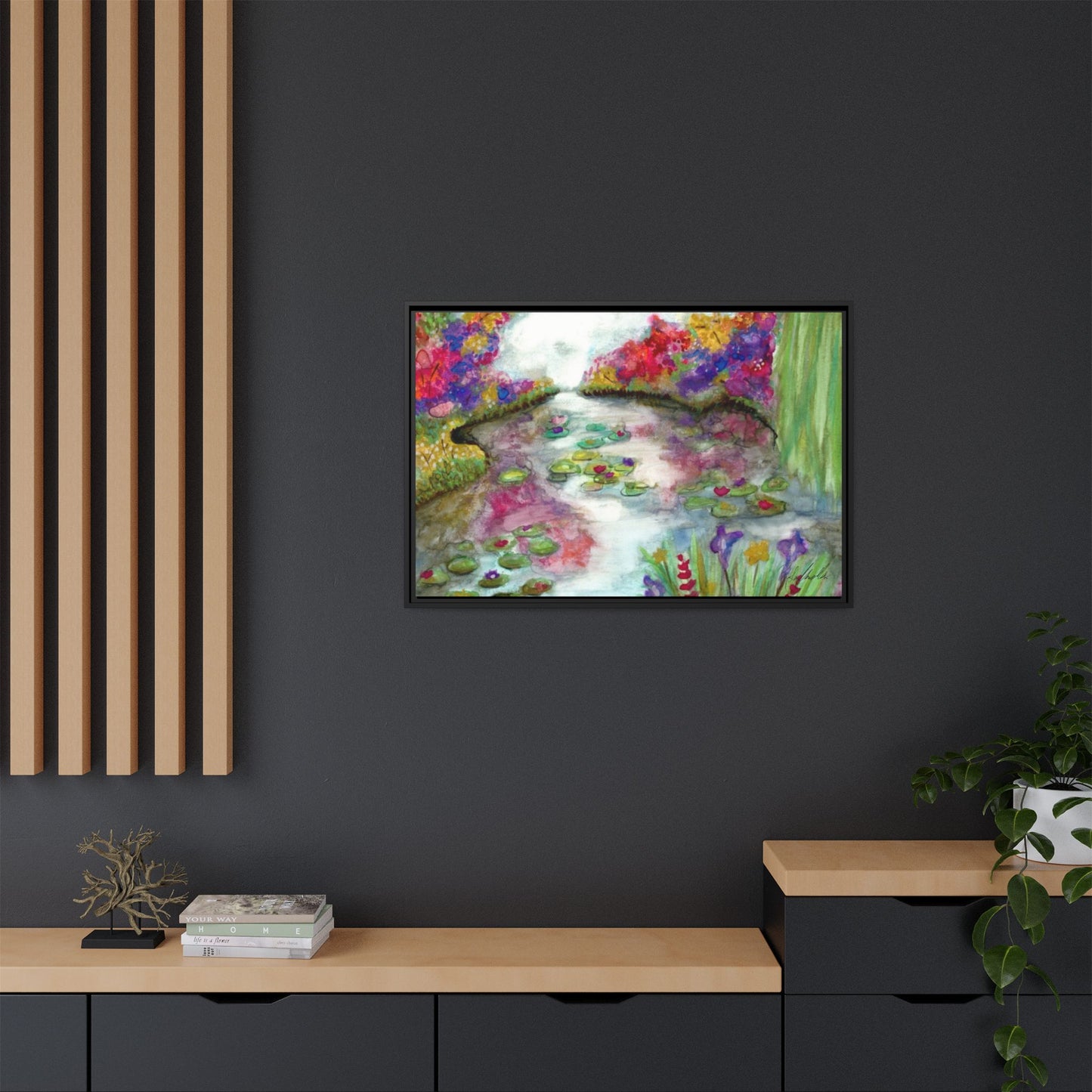 Floral Summer Pond Framed Wall Art