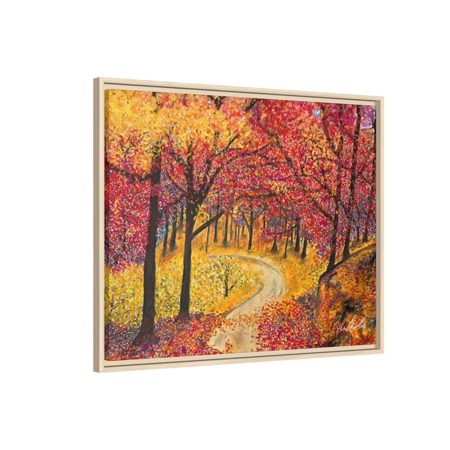 Vibrant Fall Forest Framed Wall Art