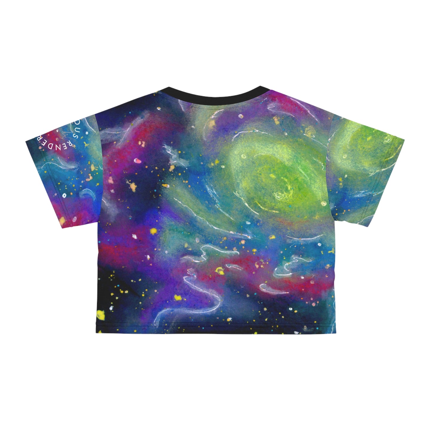 Galaxy Swirl Crop Tee — Colorful Cosmic Nebula Print