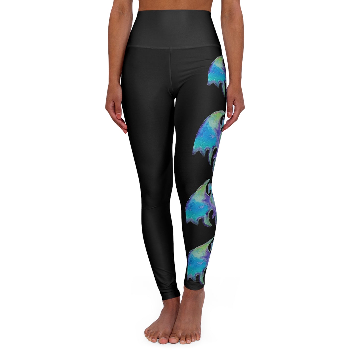 Water Dragon High Waisted Yoga Leggings (AOP)