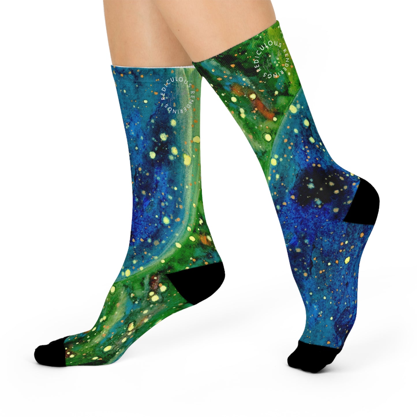 Blue Planet Galaxy Cushioned Crew Socks