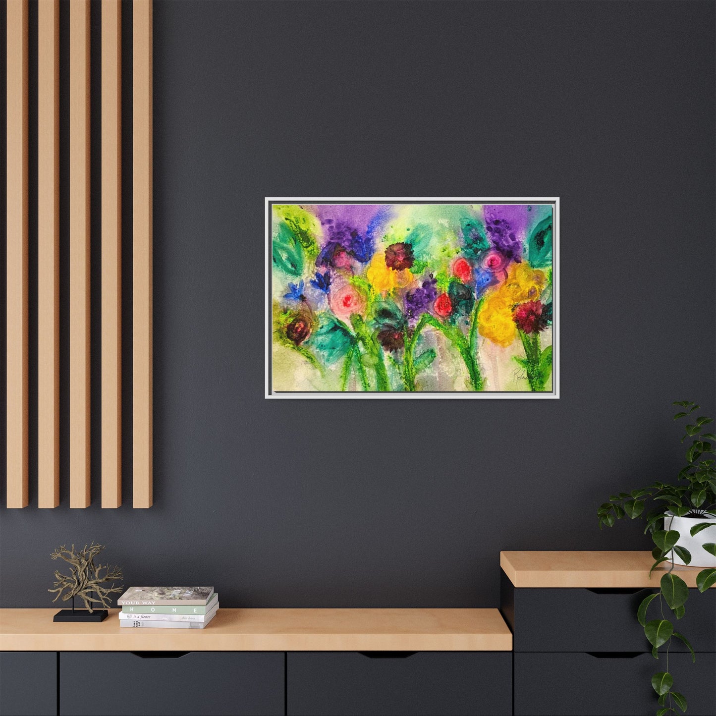 Abstract Flowers Framed Wall Art