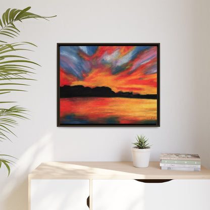 Sunset Over The Lake Framed Wall Art