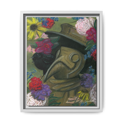 Plague Doctor and Raven Framed Wall Art
