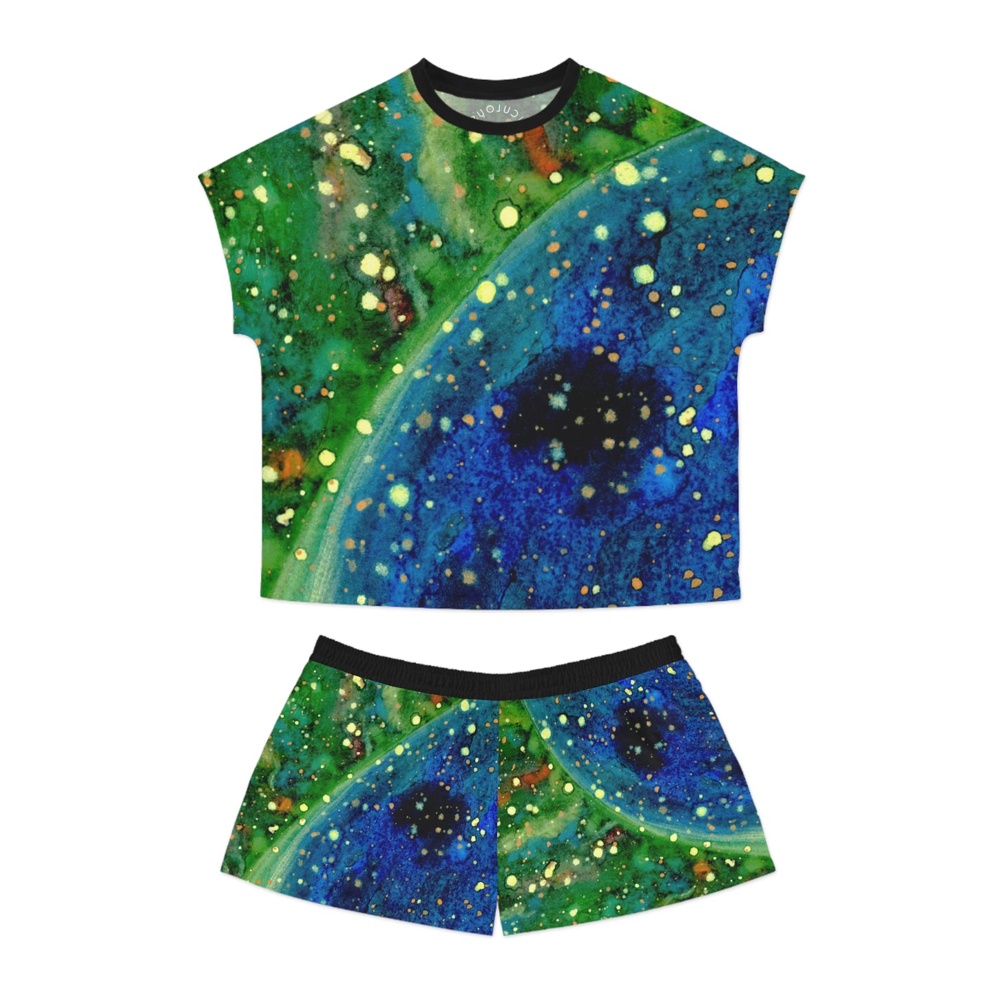 Blue Planet Galaxy Women's Short Pajama Set (AOP)