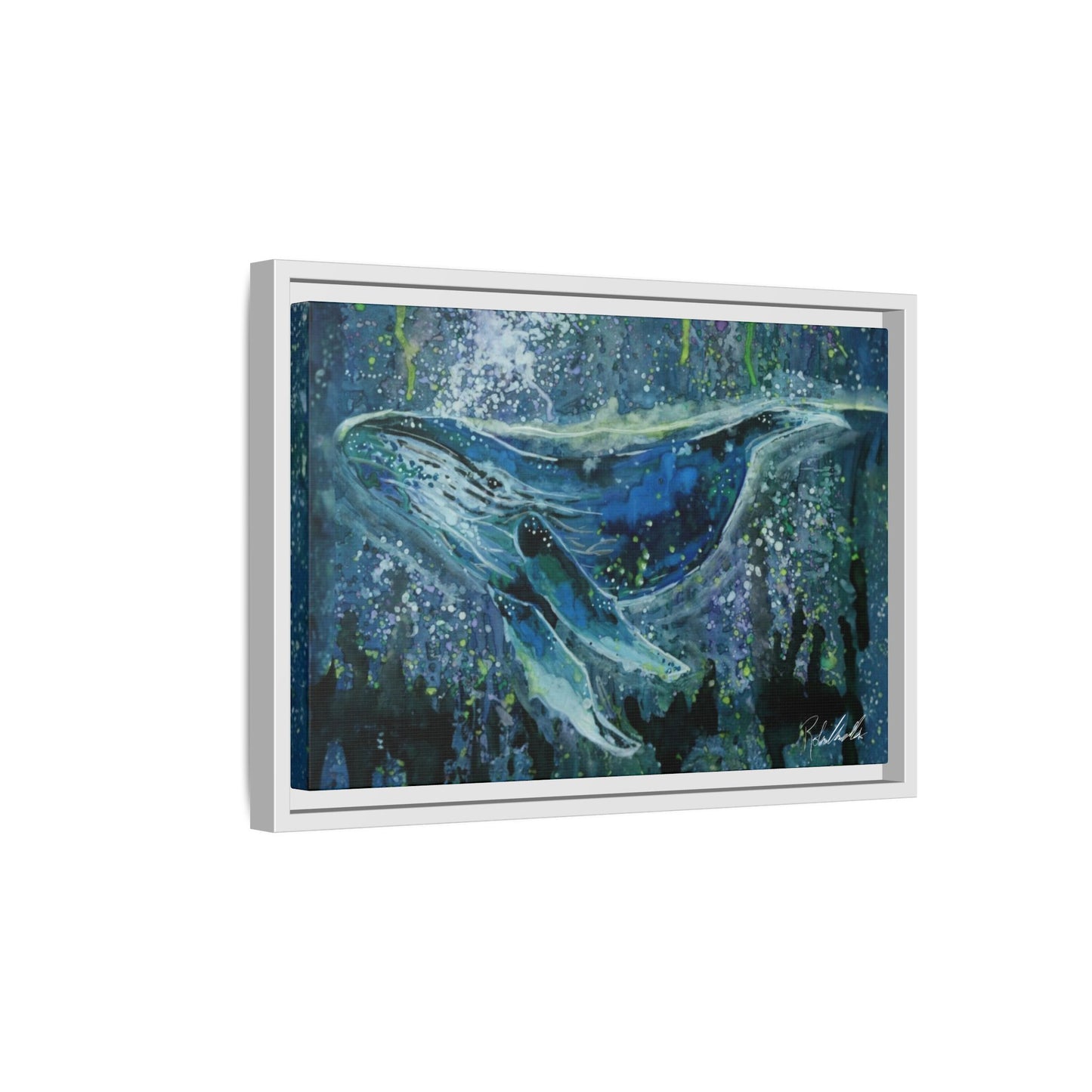 Watercolor Whale Framed Wall Art