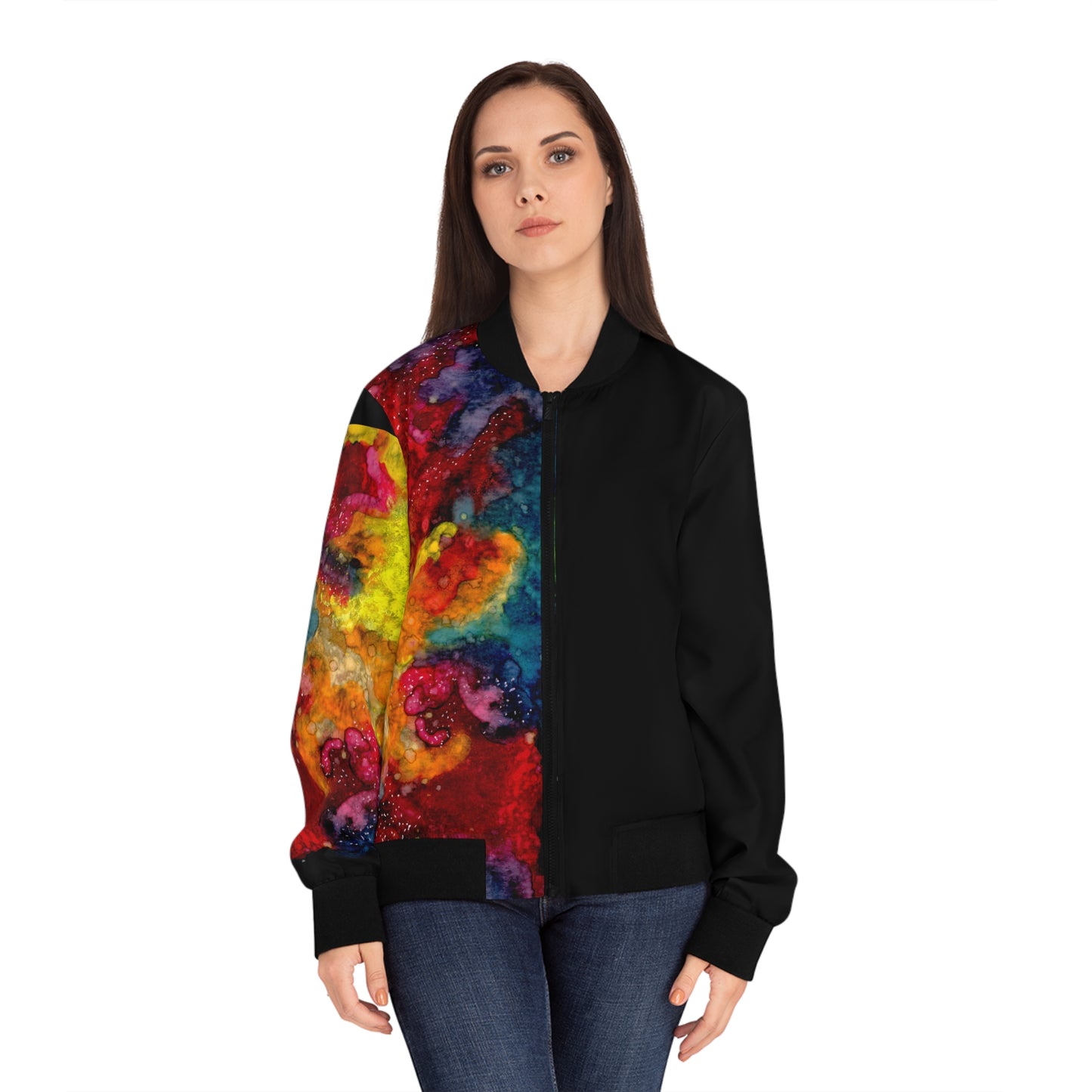 Sunset Clouds Galaxy Women's Bomber Jacket (AOP)