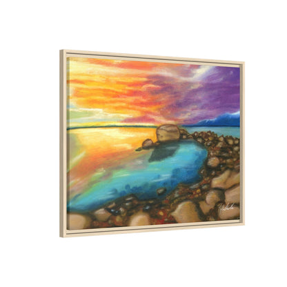 Sunset Ocean Beach Framed Wall Art