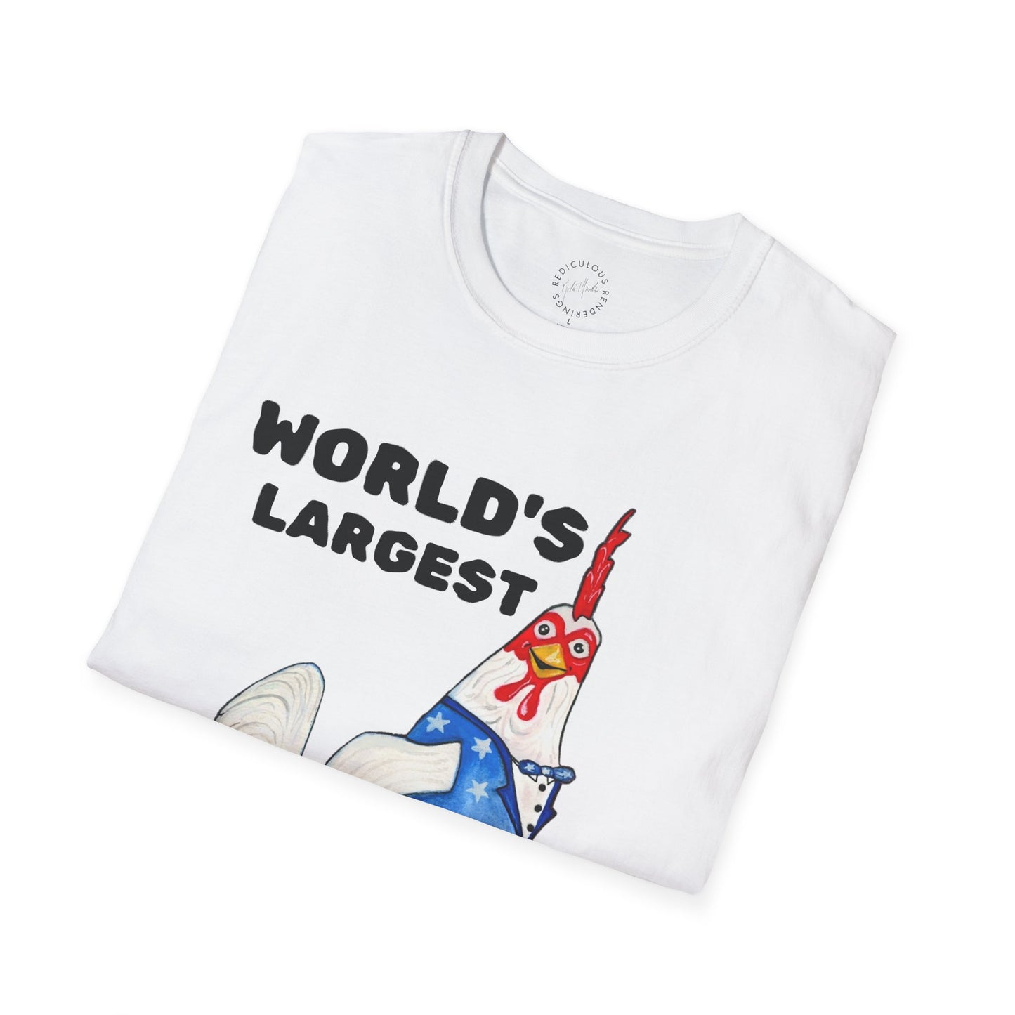World's Largest Chicken T-Shirt — Funny Patriotic Rooster Tee