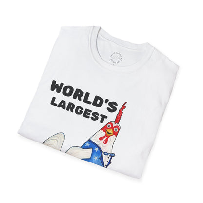 World's Largest Chicken T-Shirt — Funny Patriotic Rooster Tee
