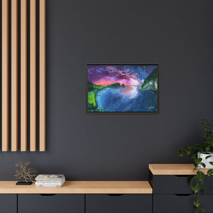 Watercolor Sunset Lake Framed Wall Art