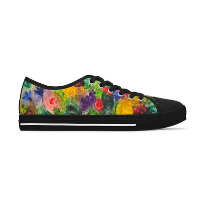 Floral Watercolor Women's Low Top Sneakers