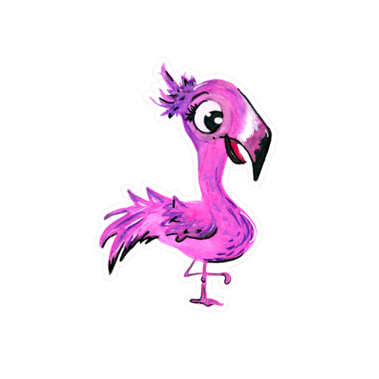 Flamingo-5 Kiss-Cut Vinyl Decals Water, Scratch & UV-Resistant Satin Finish Vinyl Sticker with Removable Adhesive