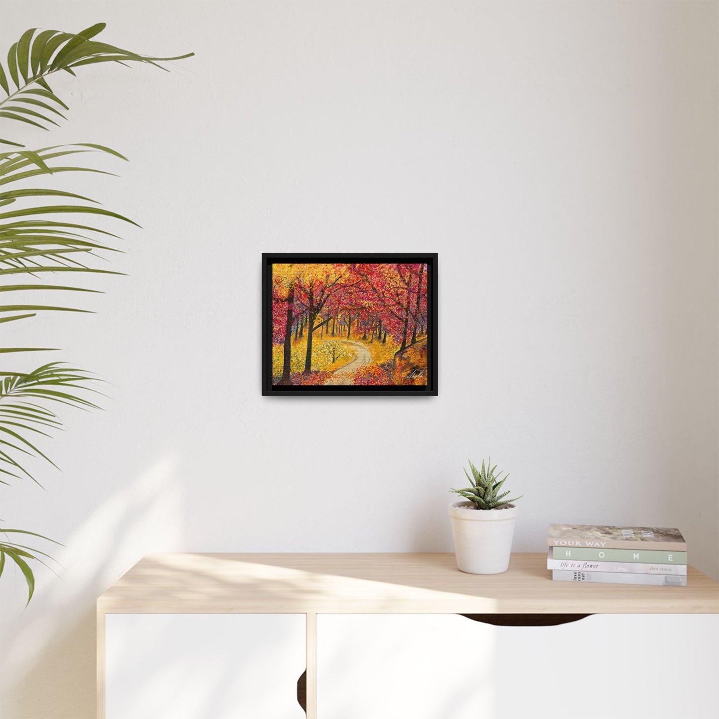 Vibrant Fall Forest Framed Wall Art