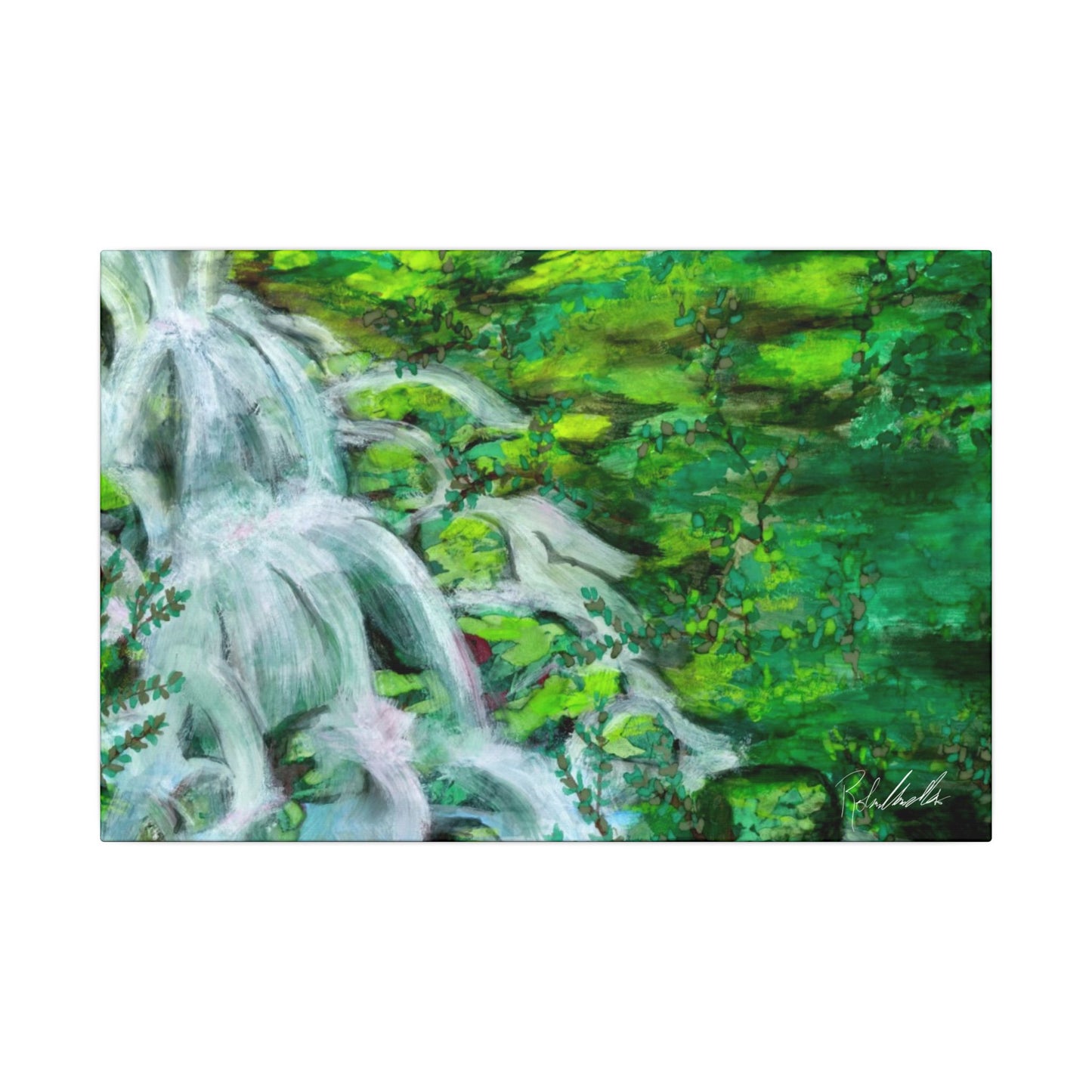 Mossy Waterfall Canvas Gallery Wrap