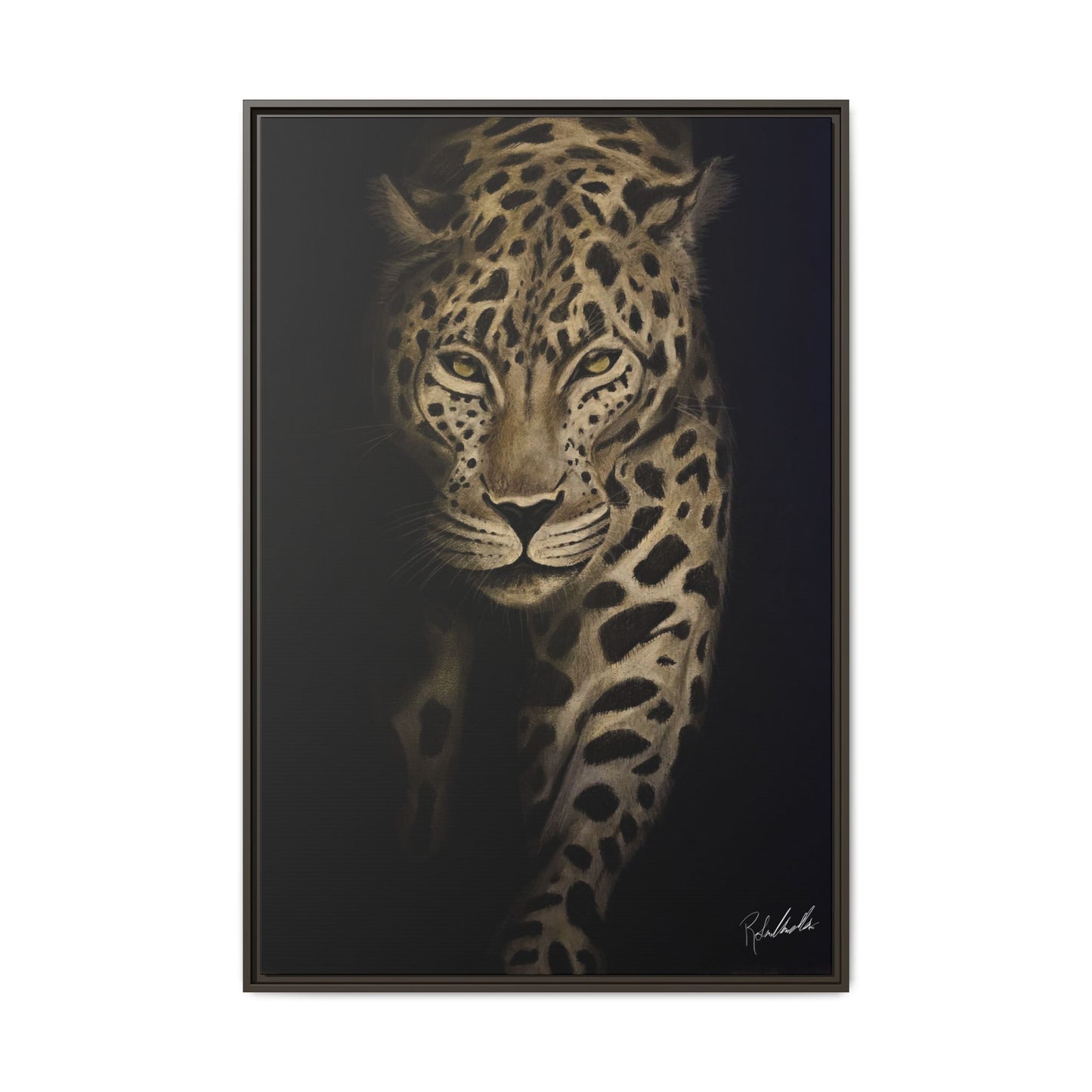 Leopard at Night Framed Wall Art