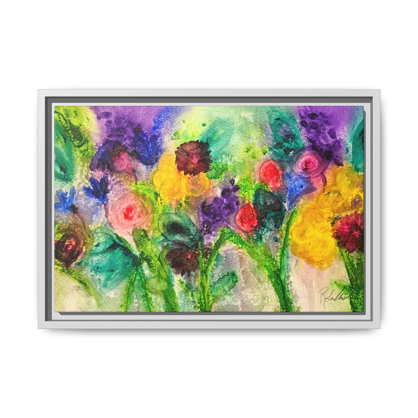 Abstract Flowers Framed Wall Art