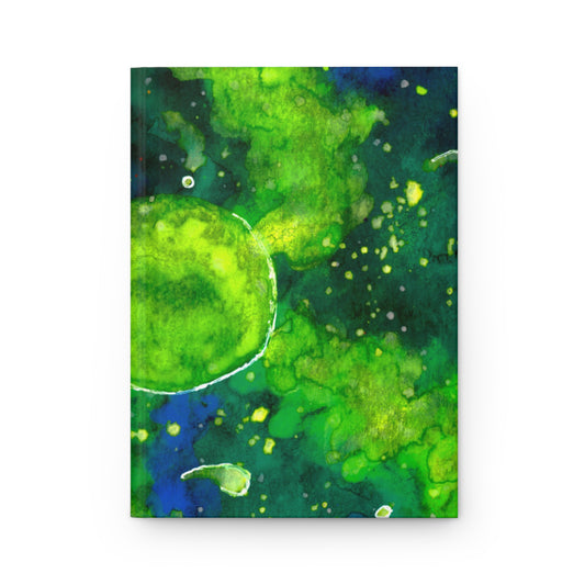 Green Galaxy Hardcover Journal Matte 150 Pages, Printed Cover