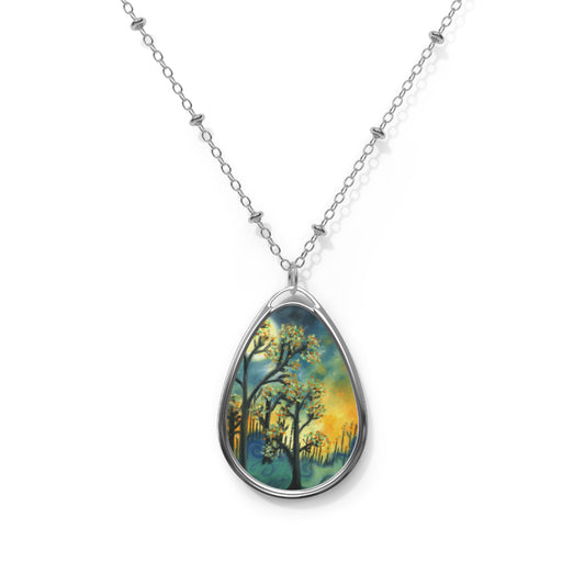 Fall Forest Oval Necklace